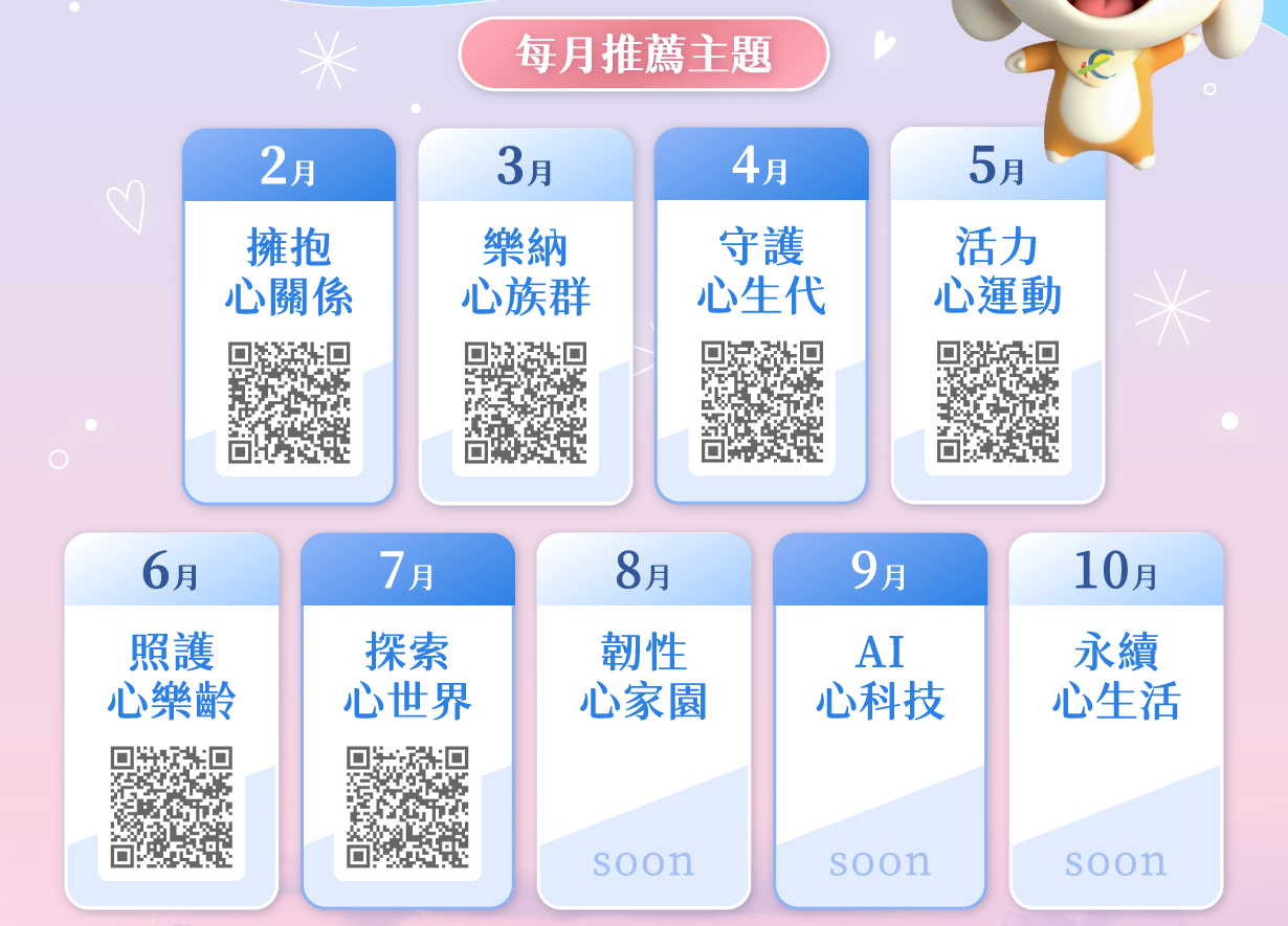 每月推薦主題（2-10月可點擊）