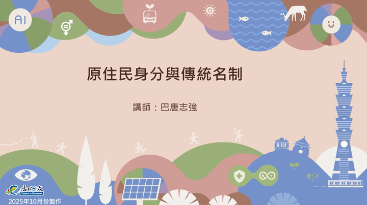 [原住民]原住民身分與傳統名制